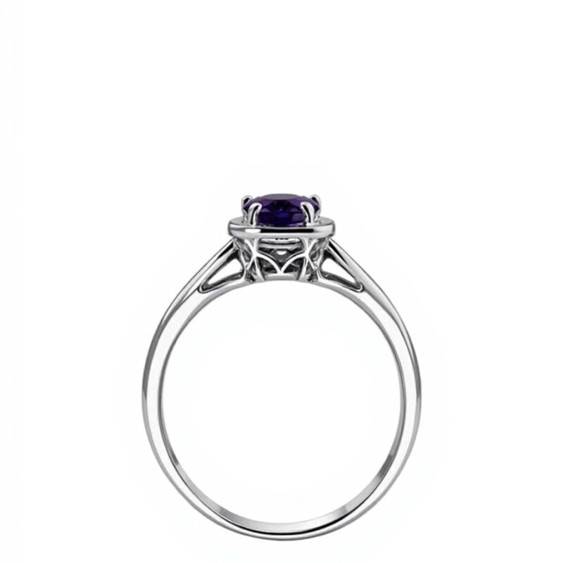 Anillo Almendra Amatista y Zirconia . Plata 925 - AN4748 sinpiedra