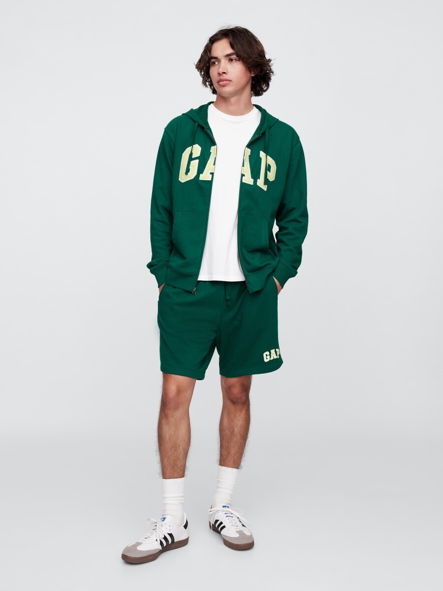 Short Deportivo Sin Felpa Logo Gap Hombre - Rain Forest 19-5232 Tc 