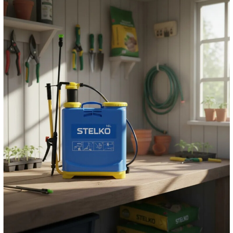 Fumigador Pulverizador Mochila De Jardín 16 Litros Manual Azul