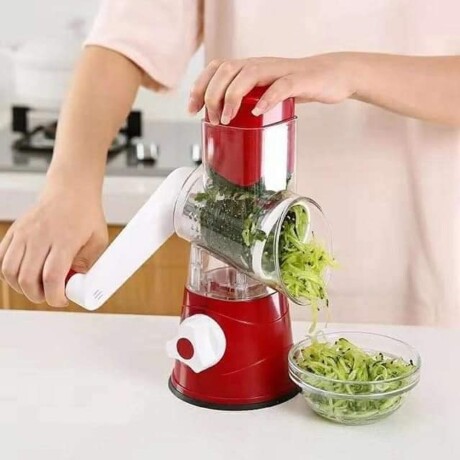 Procesadora Manual Cortador Rallador Verduras Frutas Queso Rojo