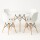 Juego de comedor Con Mesa Circular de 80cm + 4 Sillas Eames Blanco/Blanco