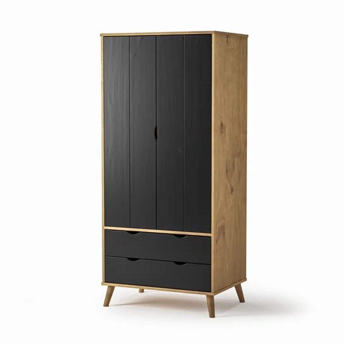 Ropero 2 puertas - Madera maciza - MADERA PRETO 