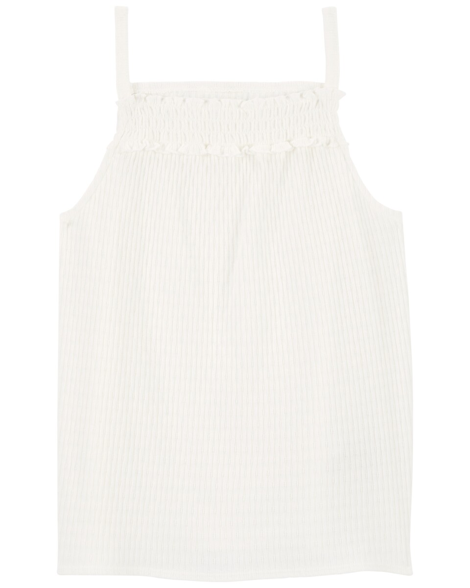 Musculosa de algodón, con fruncido y textura 