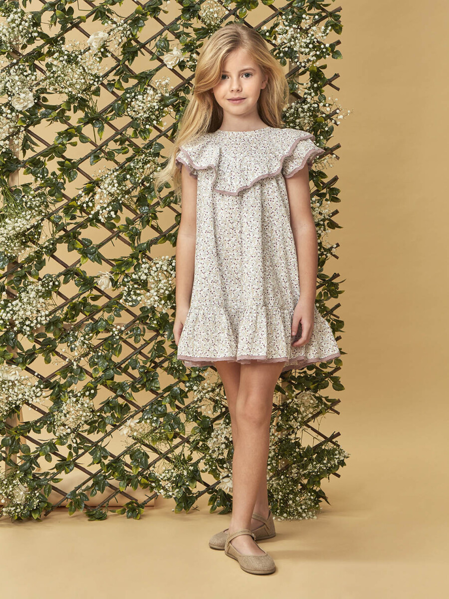Vestido De Florecitas Berenjena