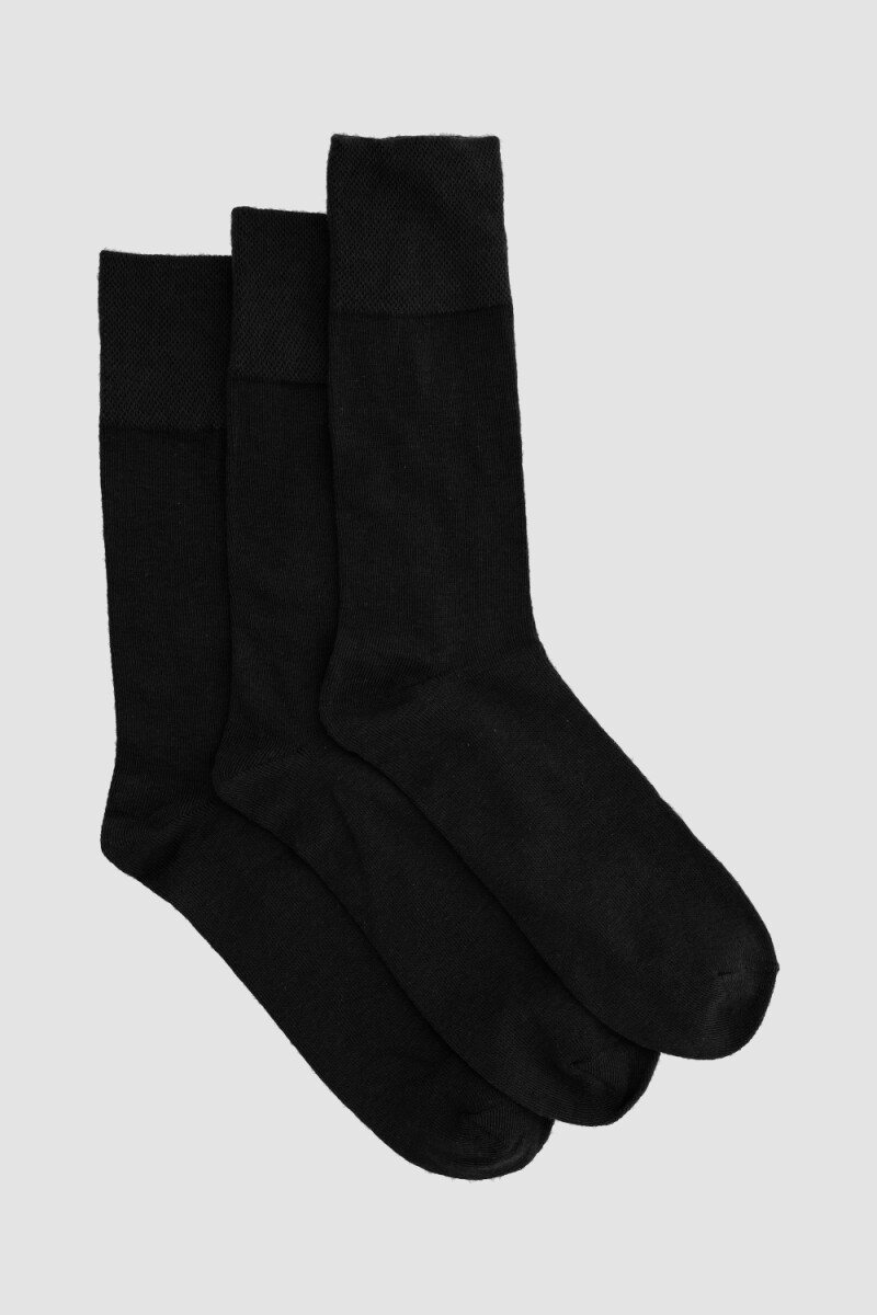 Pack x3 media lisa sujecion suave hombre - Negro 