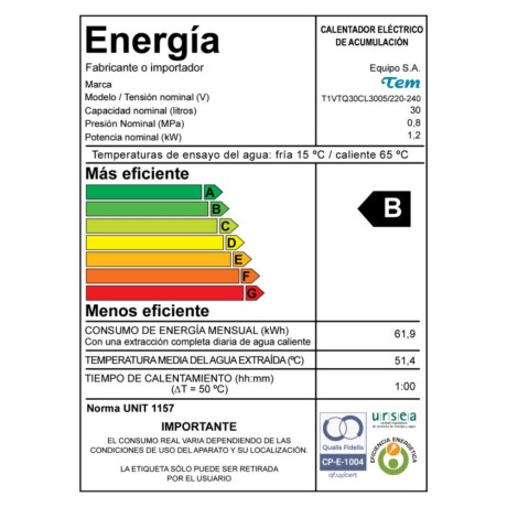 Calefón TEM 30 Litros Acero Calefón TEM 30 Litros Acero