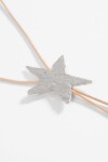 Collar cordón estrella metálica plateado