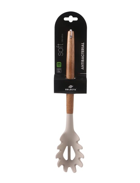 CUCHARA PASTA SILICONA 31CM MANGO ACACIA BEIGE CUCHARA PASTA SILICONA 31CM MANGO ACACIA BEIGE