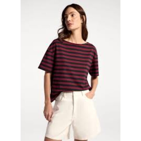 BLUSA FEM VINHO E AZUL MARINHO