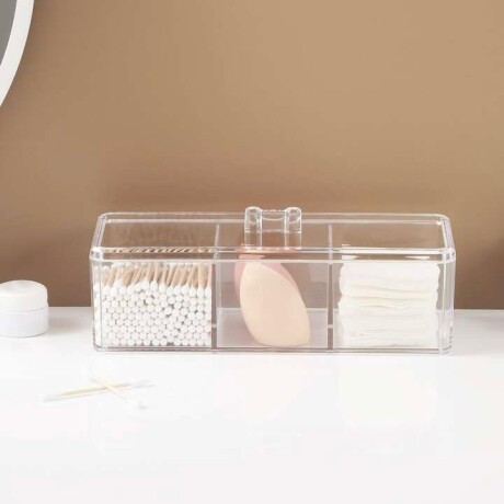 Organizador de Acrílico c/Tapa 3 Divisiones Maquillaje Organizador de Acrílico c/Tapa 3 Divisiones Maquillaje