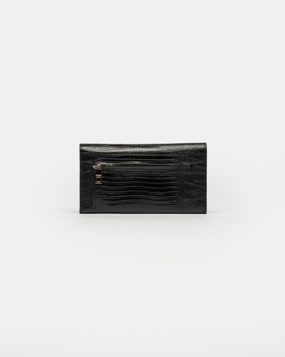 Billetera Dalia en cuero grabado Lagarto Negro