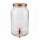 Dispensador De Bebidas 3L Vidrio Canilla Tapa Cobre Vintage Cobre