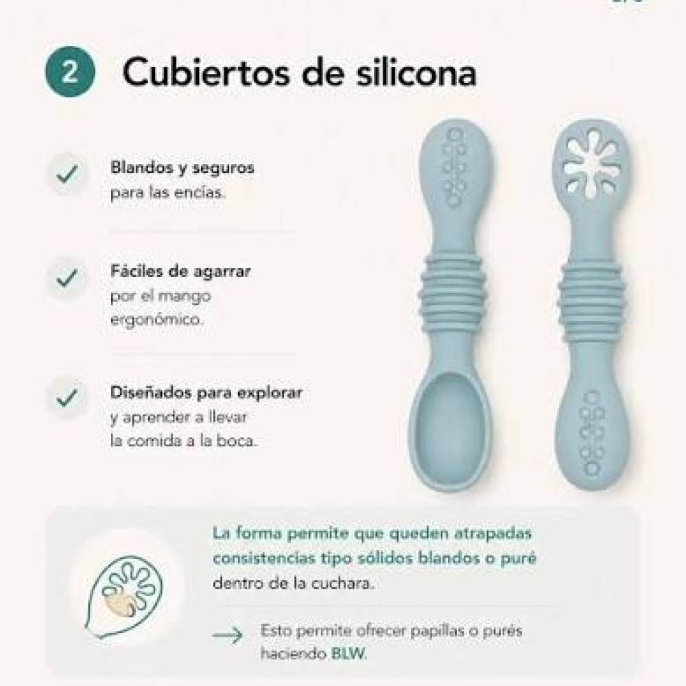 Set cubiertos BLW silicona Set cubiertos BLW silicona