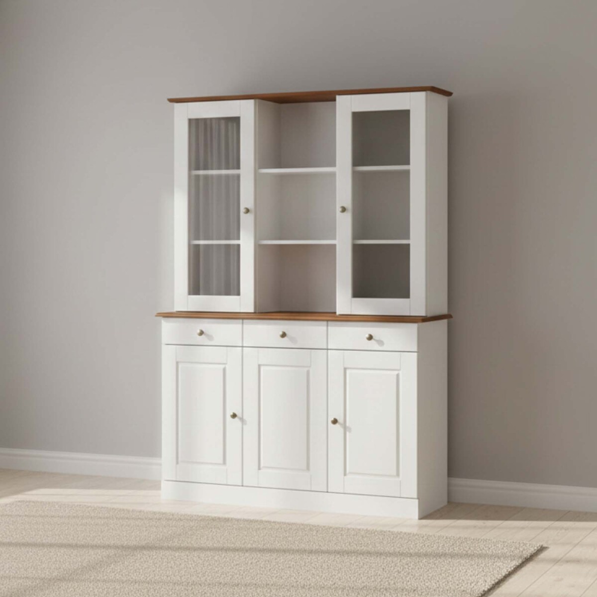 APARADOR/CRISTALERO - MADERA BLANCO AGATA 