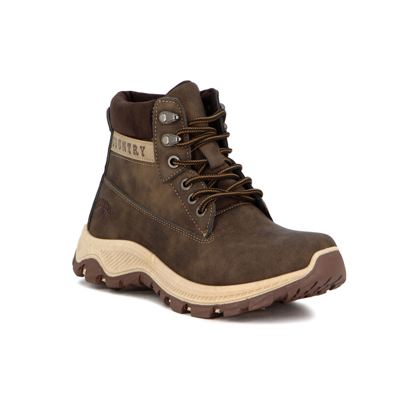 Country Bota Peak De Dama Acordonada Marron