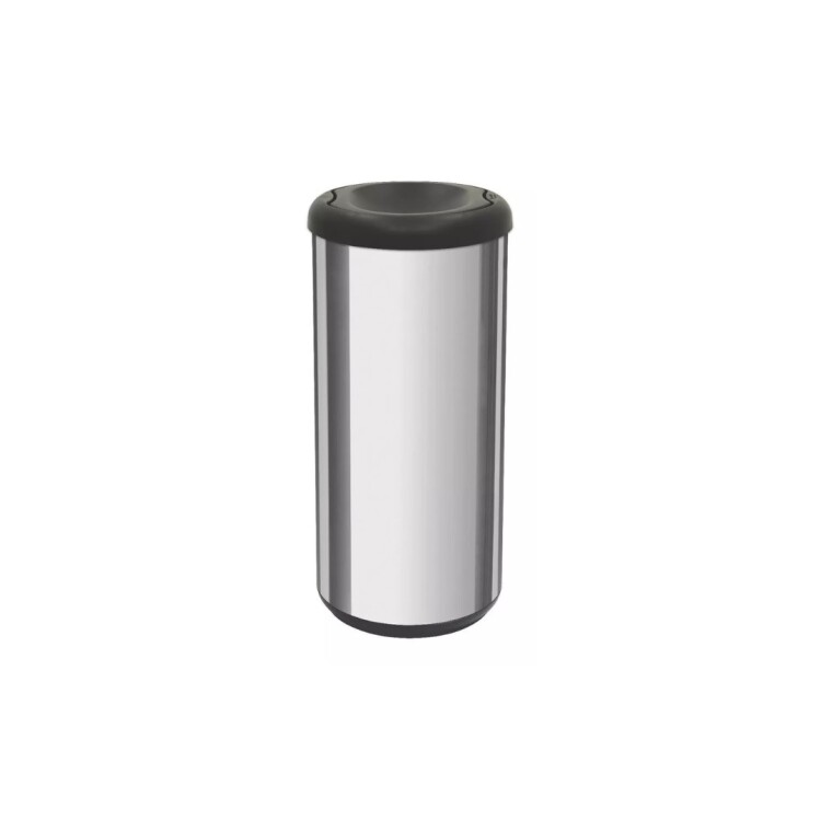 PAPELERA TACHO ACERO INOX BASCULANTE TRAMONTINA 40LTS PLATEADO