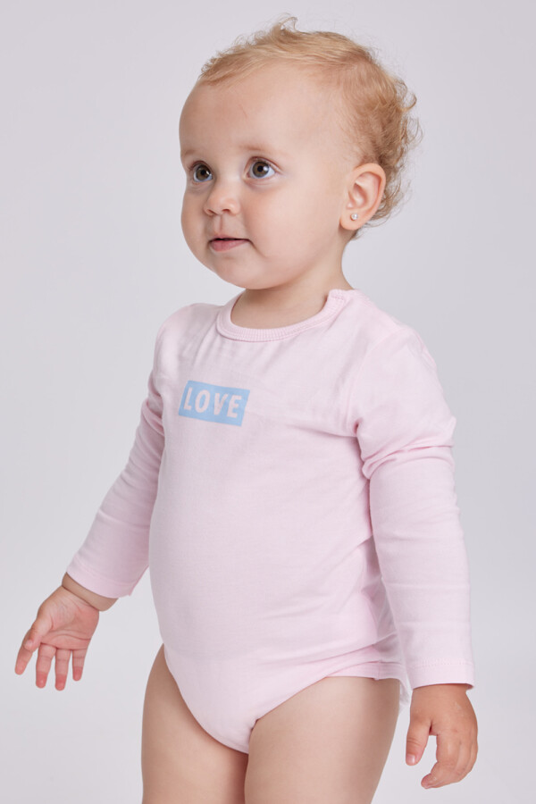 Body estampa Love Rosa
