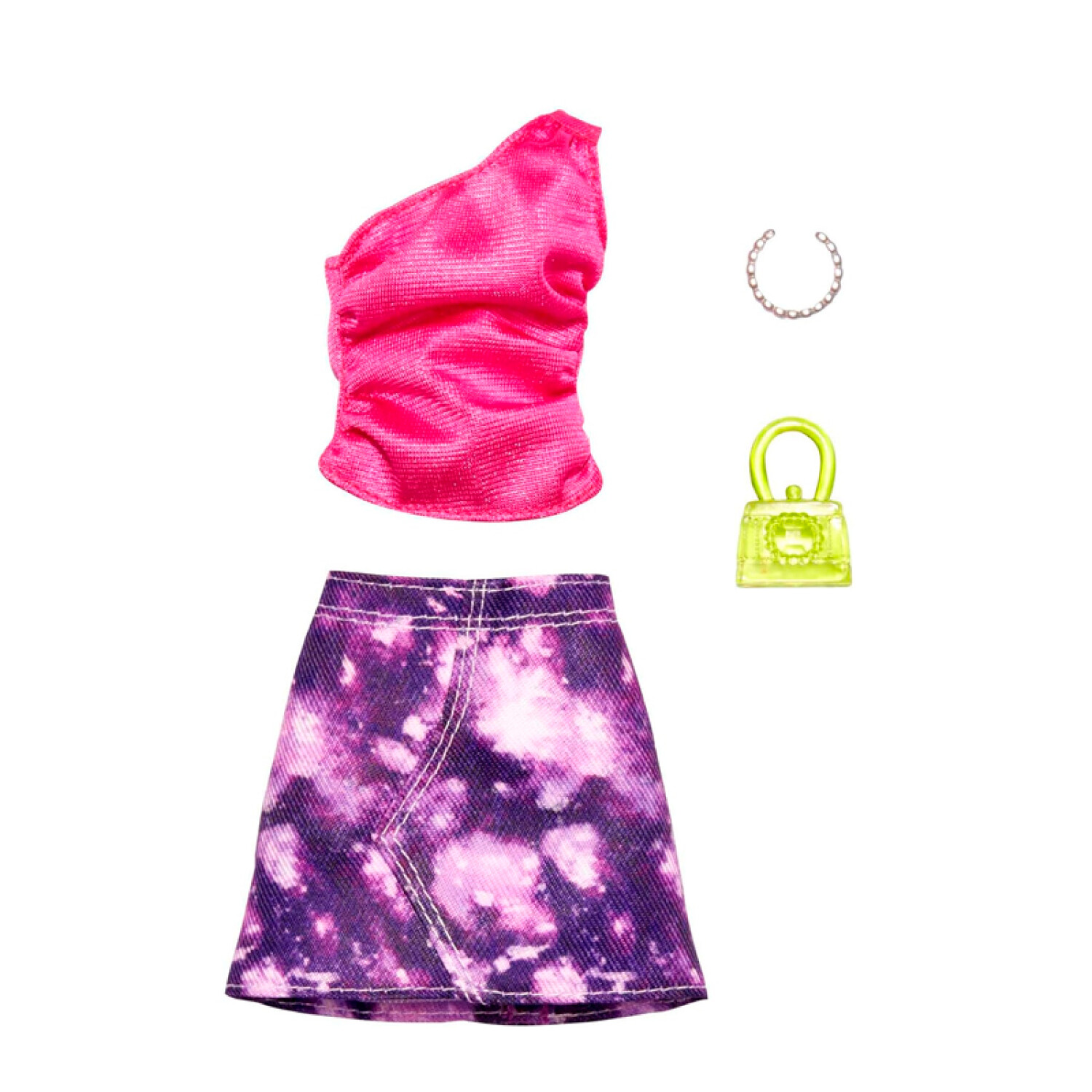 Set De Ropa Para Muneca Barbie Falda Top Cartera Y Pulsera Que Regalo