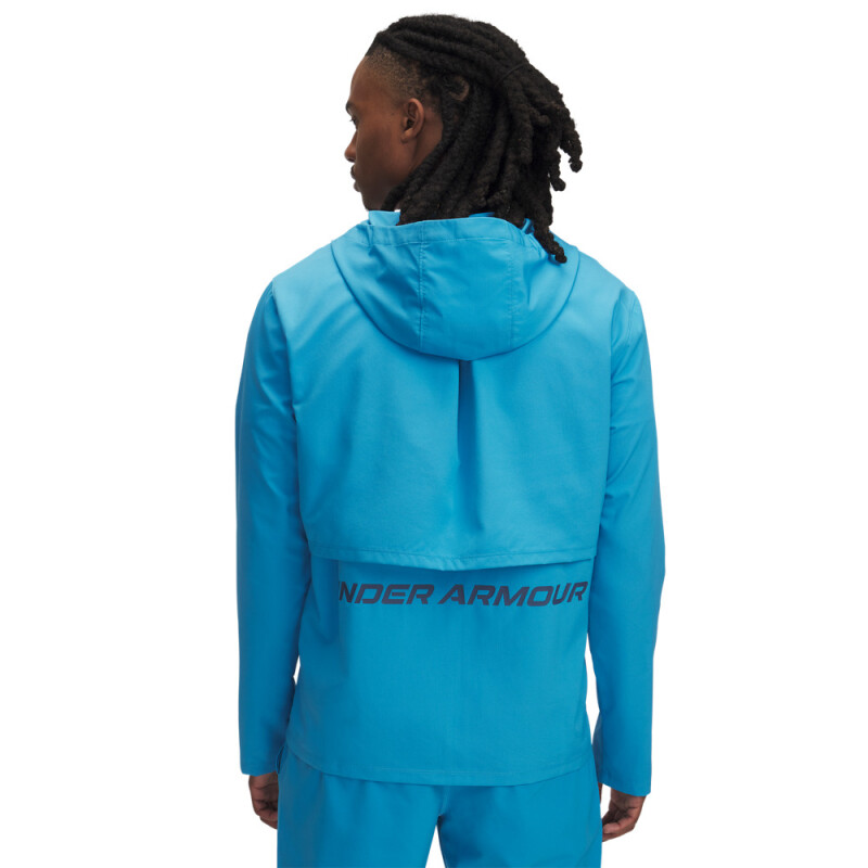 UA Launch Hooded Jacket-YLW BLU-452