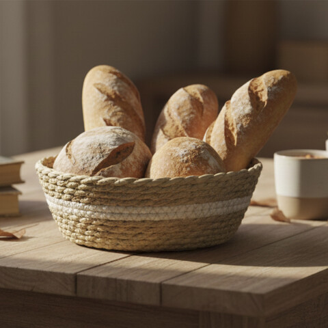 Canasto de Mimbre con Rayas Home Class 25 x 7 cm U