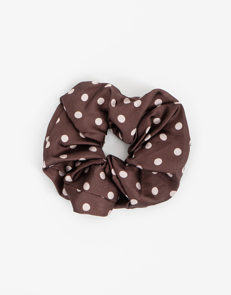 Skunzies Estampados Maxi Scrunchie Lunares - Marron Chocolate