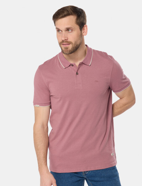 REMERA POLO JERSEY RAYADA Rosa