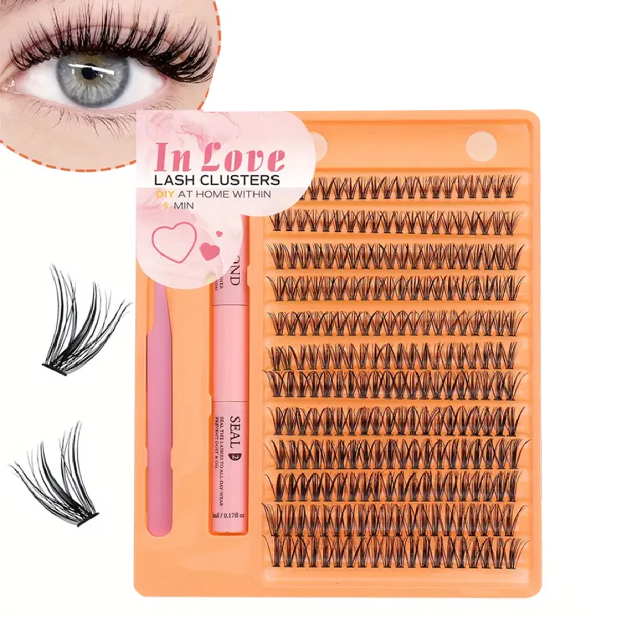Kit de Extensión de Pestañas Postizas de 240 Piezas y dos accesorios 