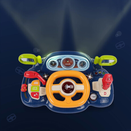 Volante Musical Juego Infantil Simulador Manejo Luz Sonidos Azul