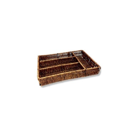 CUBIERTERA SIMIL RATTAN 32X22X5CM MARRÓN