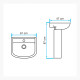 LAVATORIO Y PEDESTAL DE LOZA SANITARIA MALAWI BLANCO BLANCO