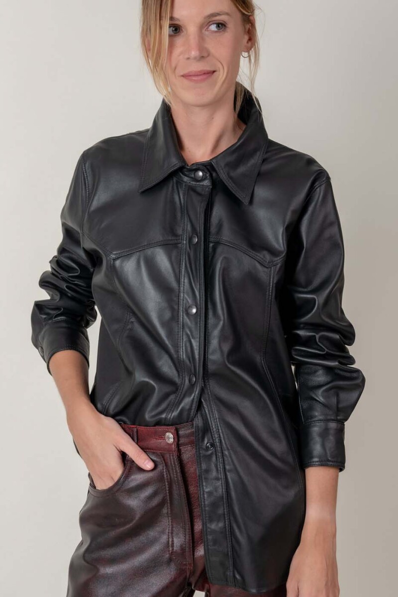 Camisa fio larga Negro