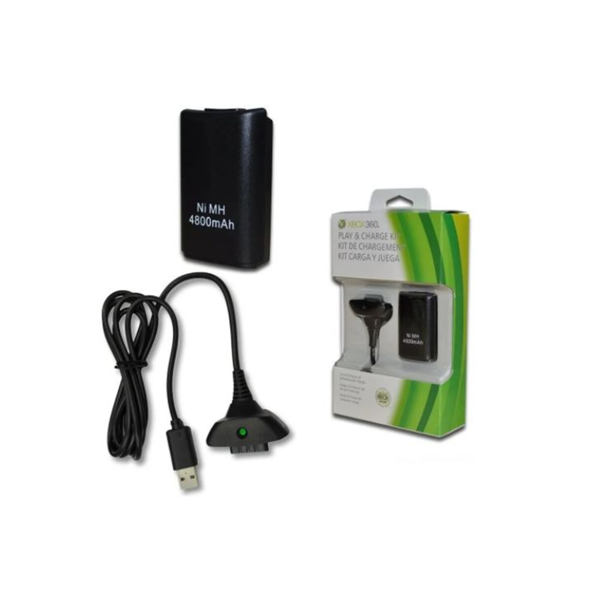 Kit 1 Bateria + Cable Joystick Xbox 360 