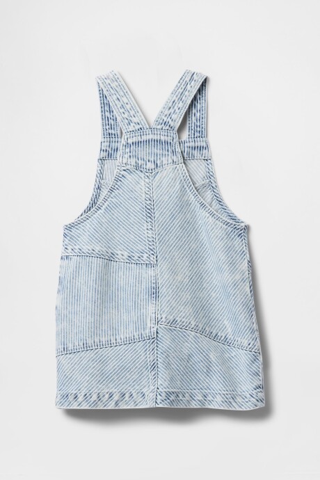 Vestido De Jean Con Cierre A Rayas Toddler Niña Indigo Stripe