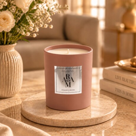 Vela Aromatica En Frasco De Vidrio Romance 8cm x 10cm Vela Aromatica En Frasco De Vidrio Romance 8cm x 10cm