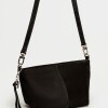 Bandolera The Flapper en cuero gamuza Negro