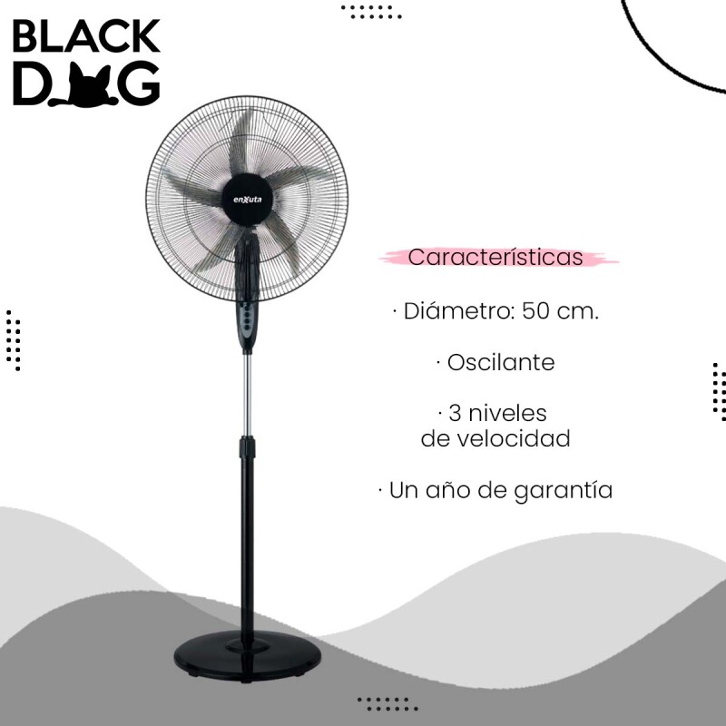 Ventilador Vpenx920 Enxuta De Pie Resistente 1,70cm + Auriculares Negro