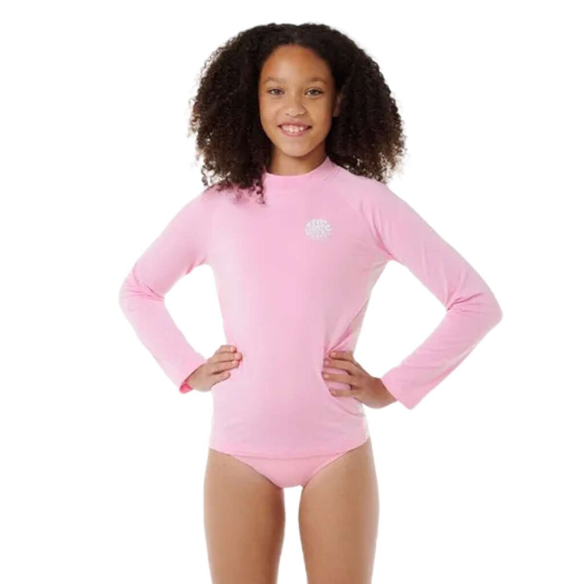 Lycra Rip Curl Icons Uv Brushed L/S Girl - Rosa 