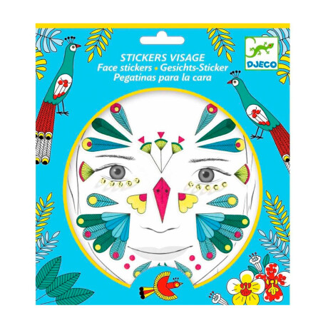 Maquillaje Facial En Stickers Pavo Real Unica