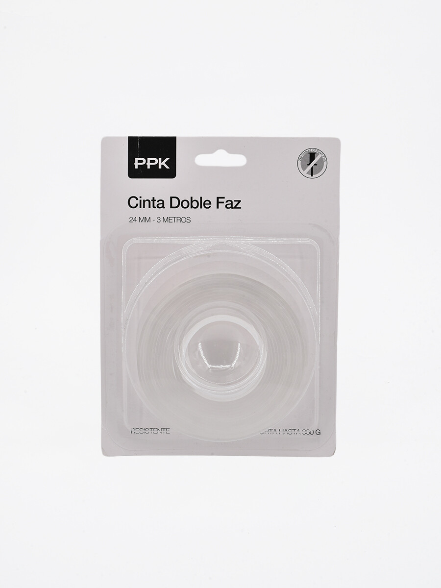 CINTA TRANSP DOBLE FAZ 24MM 3MTS - TRANSPARENTE. 