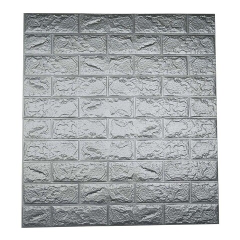 Revestimiento Pared Adhesivo Facil Colocacion Piedra X5 Uni Color Variante Plateado