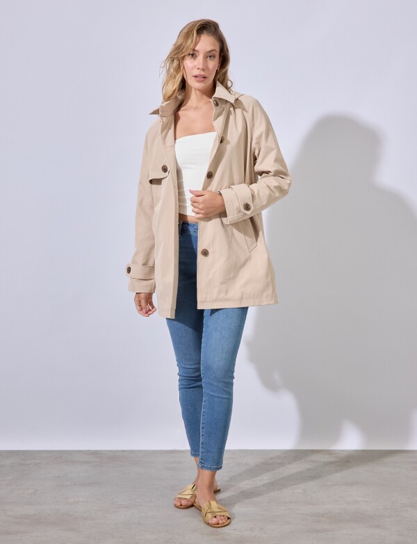 Gabardina Botones BEIGE