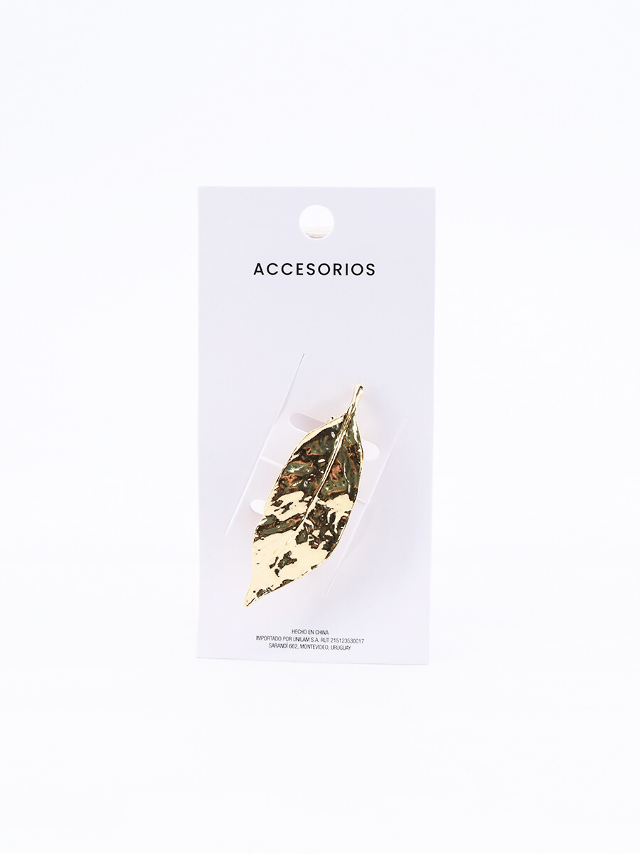 BROCHE HOJAS - DORADO 