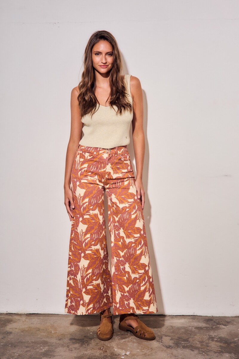 Jean Wide Leg Estampado Multi