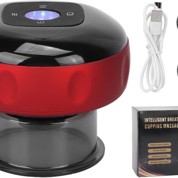 Masajeador Eléctrico Ventosa Vacío Recargable Terapeutico Color Rojo
