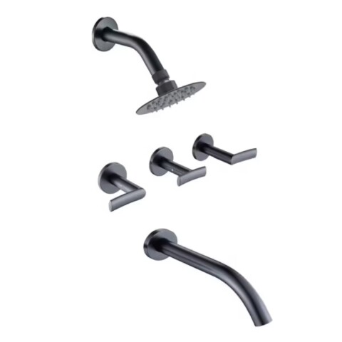 Griferia de ducha bimando con transferencia negro mate NOAR Griferia De Ducha Bimando Con Transferencia Negro Mate Noar