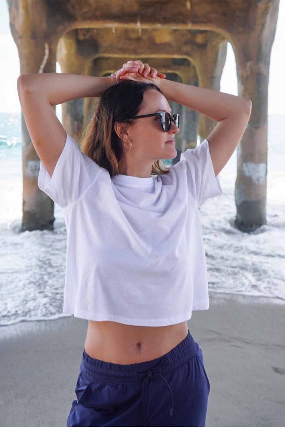 Top Training 100% Cotton Boxy Tee Mujer Classic White