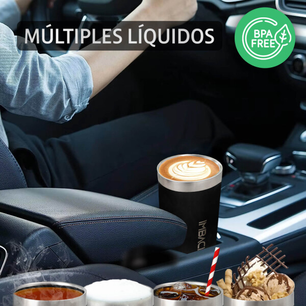 Vaso Termico De 592ml Acero Inoxidable Doble Capa Con Tapa Color Negro Vaso Termico De 592ml Acero Inoxidable Doble Capa Con Tapa Color Negro