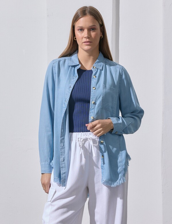 Camisa Tencel Flecos JEAN CLARO
