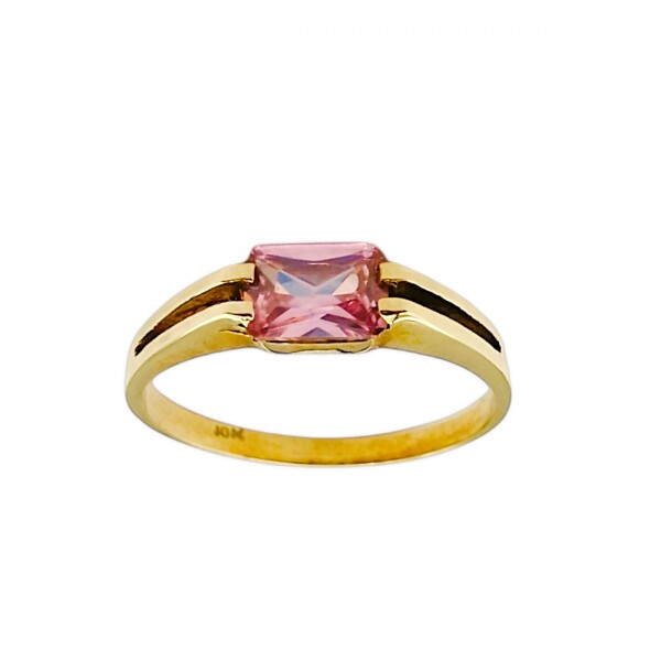 Anillo Solitario-Oro bajo-Piedra Zirconia Rosa-AN8223 conpiedra