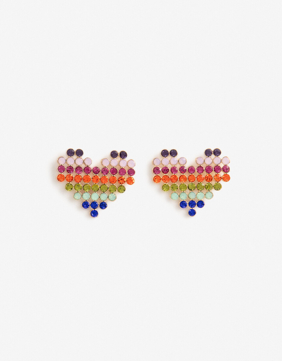 Aros Pasantes Corazón Strass 